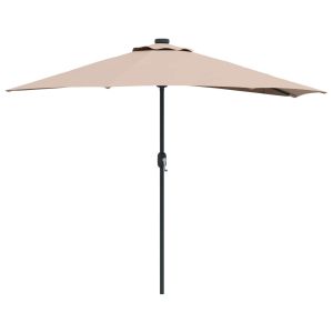 Helloshop26 - guarda-sol de jardim dobrável - LED solar - 294 cm