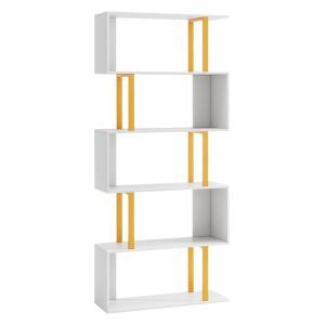 Biblioteca geométrica - helloshop26 - s - 5 níveis - metal - branco