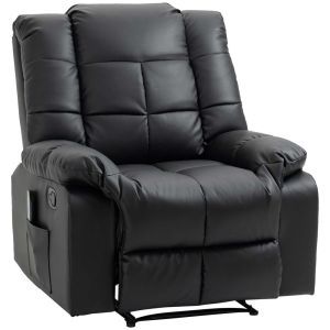Poltrona reclinável 94x99x99 cm couro sintético Homcom, casa - poltronas