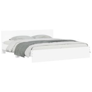 vidaXL estructura de cama con cabecero blanca 200x200 cm