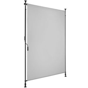 Toldo de pinza com manivela, altura ajustável, 100x310 cm, cinzento claro