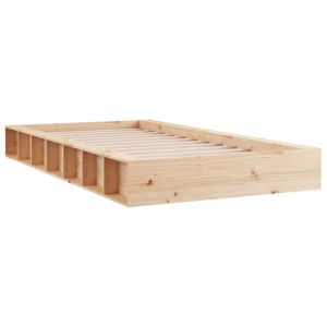 vidaXL estructura de cama individual de madera maciza 90x190 cm