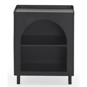 Mesa lateral de metal preto, 40,5x30,5x50cm