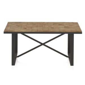 Mesa de centro de madeira com blocos, 100x57x46cm