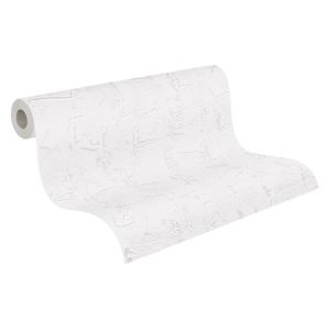 A.s. Création papel de parede com textura branco - 53 cm x 10.05 m