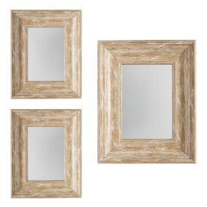 Dekoarte - conjunto de 3 espelhos decorativos com moldura shabby chic