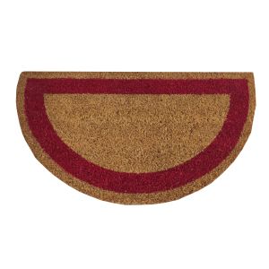 Tapete entrada| 100% fibra de coco/borracha| crescente vermelho| 30x55cm