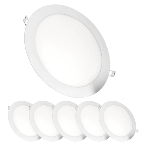 6x LED downlight 18w redondo, embutido branco fosco, luz neutra 4200k