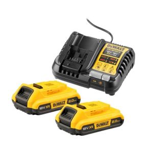 Pacote de energia Dewalt xr - 2 baterias 18v 2.0ah + carregador universal 1