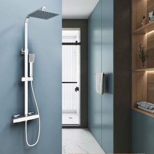 Aica coluna quadrada do chuveiro do termostato aço inoxidável 73-115cm