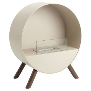 Venere - lareira de bioetanol 60x72x30 cm pés em madeira de pinho taupe