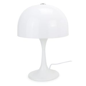 Lâmpada de mesa "medusa", 3 luzes, base branca, vidro branco g9