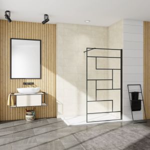 Painel de duche serigrafada,vidro easyclean 8mm,barra1 90cm,110x200cm