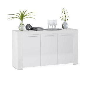 Aparador de 3 portas com grande capacidade de arrumação, 144 cm, dara