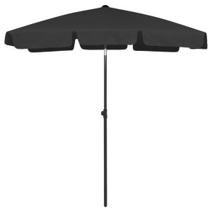 vidaXL sombrilla de playa negro 180x120 cm