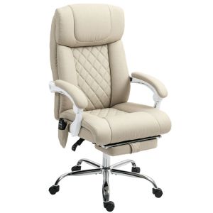 Cadeira de escritório com massagem 66x70x112-120 cm poliéster color beige