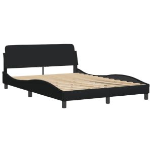 vidaXL estructura de cama dover tela negro 140x190 cm