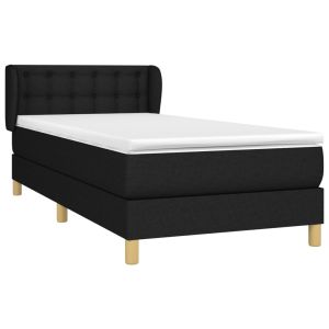 vidaXL cama box spring con colchón tela negro 90x190 cm