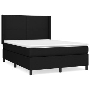 vidaXL cama box spring con colchón tela negro 140x190 cm