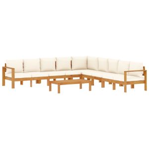 vidaXL set de sofás de jardín con cojines 6 pzas madera maciza acacia