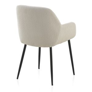 Conjunto de 4 poltronas estofadas em tecido de veludo cotelê br, 57x61x83cm