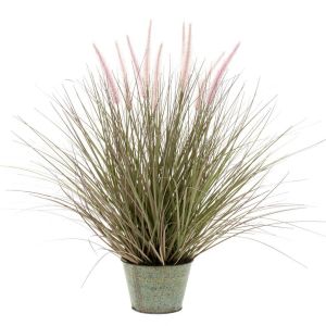 Emerald capim artificial 58 cm em vaso de zinco