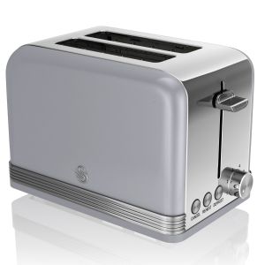 Retro torradeira de pão em fatias largas 2 fa swan st19010grneu cinza 800w
