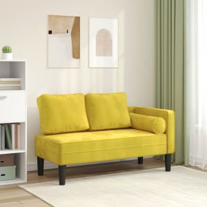 Chaise longue com almofadões veludo amarelo wf908368