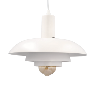 Lâmpada pendente de diâmetro 29 cm. Para lâmpada E27. Cor branca.