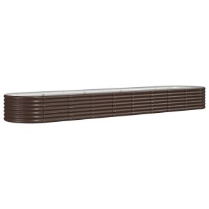 vidaXL jardinera arriate acero galvanizado marrón 368x80x36 cm