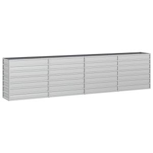 Arriate de acero galvanizado plateado 320x40x77 cm
