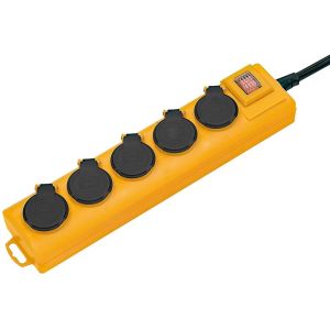 Socle 5 tomadas brennestuhl interruptor e tampa ip54 - amarelo - 1159901215