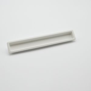 Puxador retangular para mobiliário em zamac 240x25 mm branco mate ral 9003