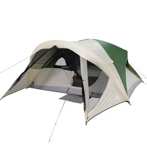 Tenda familiar estilo cabana para 6 pessoas impermeável verde