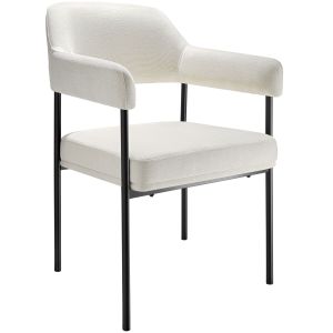 4 cadeiras de sala de jantar de tejido, 120 kg, 58x62x85 cm, branco/preto