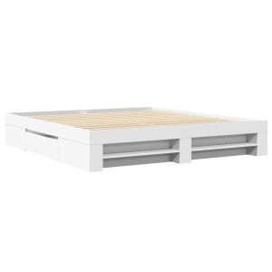 vidaXL estructura de cama madera de ingeniería blanca 200x200 cm
