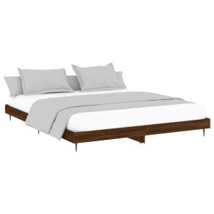 vidaXL estructura de cama sin colchón roble marrón 200x200 cm