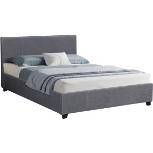 Cama de casal com baú "carla" - 180 x 200 - cinza