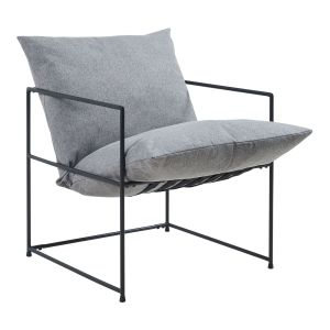 Poltrona utsjoki com almofada lavável 90x61x70cm - preto/cinzento escuro