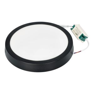 LED downlight 18w branco quente 3000k quadro de superfície redondo preto
