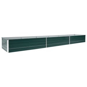 vidaXL arriate de jardín de acero galvanizado verde 480x80x45 cm