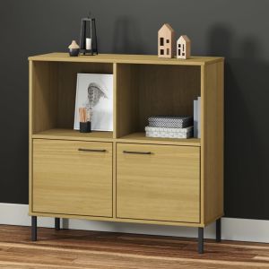Estante c/ pernas metal 90x35x90,5 cm madeira oslo castanho