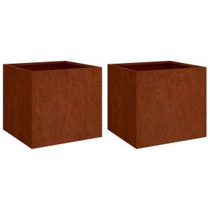 Vasos/floreiras 2 pcs 32x30x29 cm aço corten