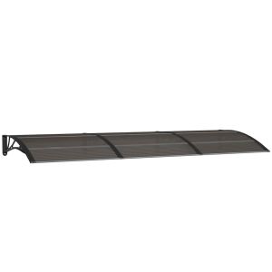 vidaXL cobertura de porta em policarbonato preto 300x100 cm