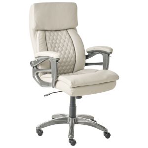 Cadeira executiva gallant pele sintética creme