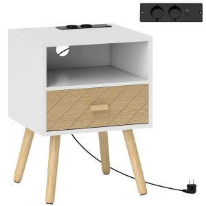 Mesa de cabeceira 40x35x54,7 cm bicolor Homcom, casa - quarto