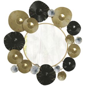 Espelho decorativo de parede 84x4x84 cm metal bicolor Homcom