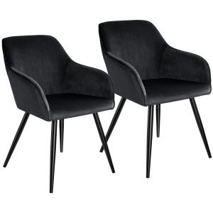 2 cadeiras de sala de jantar aterciopeladas 58 x 62 x 82 cm preto