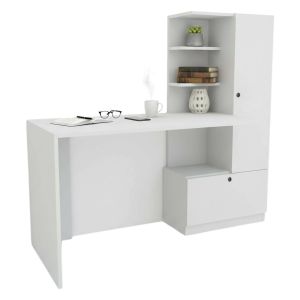 Escrivaninha kimberly, 2 prateleiras, branco 120x62x74h cm
