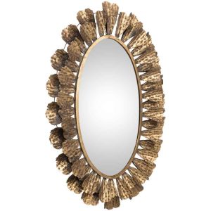 Espelho de metal dourado 94x8x131 cm